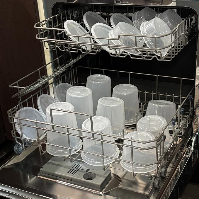 TashiBox 48 Sets 32 oz Plastic Deli Containers with Lids - Clear Airtight Food Storage & Meal Prep Containers, BPA Free, Stackable, Leakproof, Microwave & Freezer Safe - Image 7