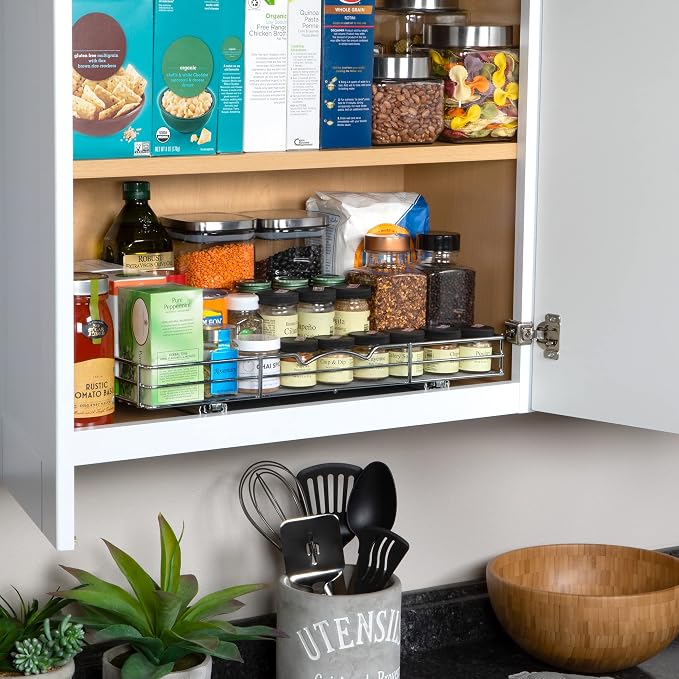 Pull-Out Cabinet Spice Rack Organizer, 20 ⅜"W x 10 ⅜"D x 2 ¾"H - Image 9