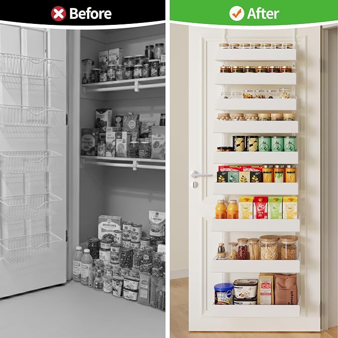9-Tier Over Door Organizer, Heavy Duty White Metal Spice Rack Shelves for Kitchen Bathroom Laundry - Image 7