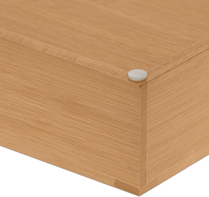 Relaxdays Cutlery Boxes, Expandable Bamboo Cutlery Tray, 7-9 Compartments, HxWxD: 5x29.5-47.5x38 cm, Natural - Image 8