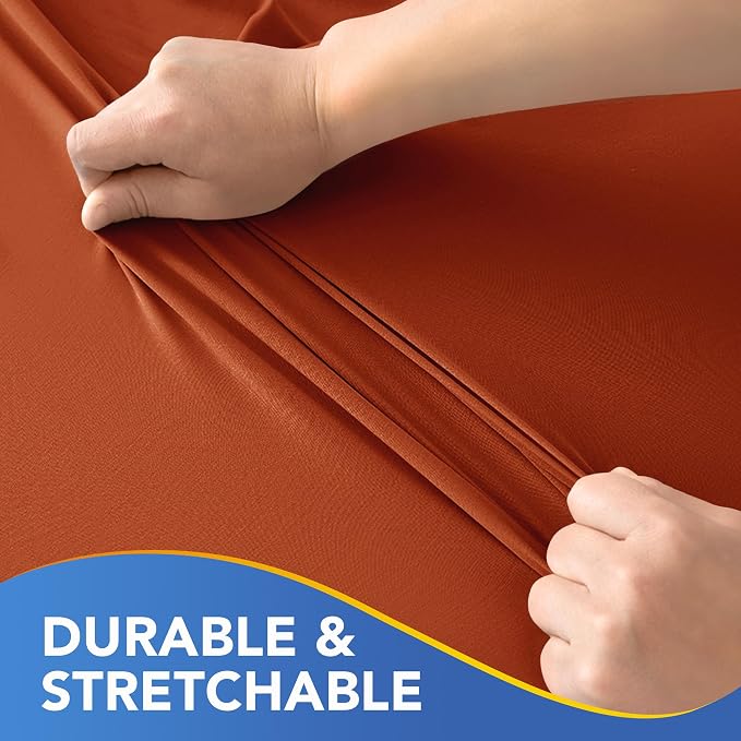 Cocktail Table Covers-Spandex Round High Top Table Cloths Party Rust - Image 8