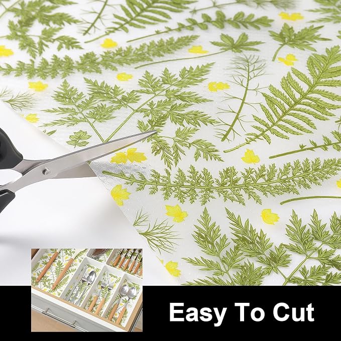 Cooyes Shelf Liners for Kitchen Cabinets Refrigerator Liners Waterproof & Oil-Proof Kitchen Cupboard Liner Drawer Mats EVA Material Non Adhesive Fridge Liner for Shelves(23.6" W x 360" L) - Image 7