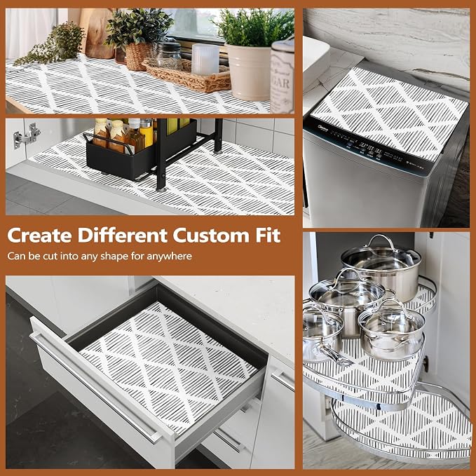 Drawer and Shelf Liner for Kitchen Cabinets, Non-Adhesive Strong Grip Thickened Cabinet Liners for Shelves, Non-Slip Mats Shelving Paper Protect Cupboard, Dresser, Pantry | Gray, 11.8" x 10FT - Image 7