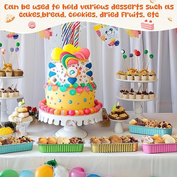 Blushtier 540 Pcs Mini Loaf Pans with Lids and Spoons 6.8 oz Tropical Rectangular Aluminum Foil Baking Pans Hawaiian Mini Cake Tins for Summer Birthday Baby Shower Aloha Luau Pool Party Decorations - Image 6