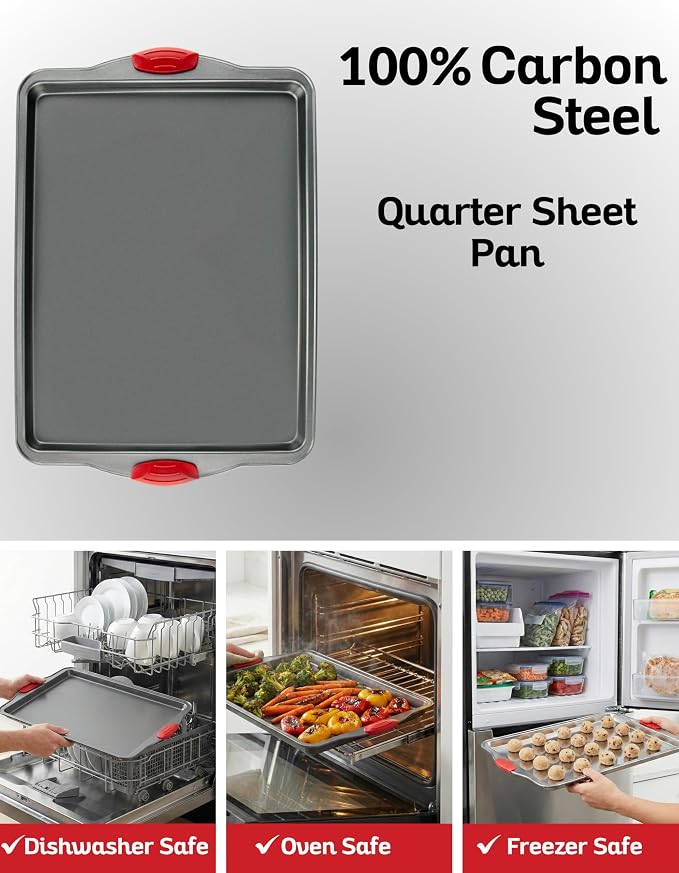 Boxiki Kitchen Nonstick Baking Sheet Pan Heavy-Gauge Carbon Steel, Warp, Dent, and Rust-Resistant Gourmet Rimmed Half Cookie Sheet Tray, Non-Toxic for Exceptional Baking Performance - 15x10 Inch - Image 7