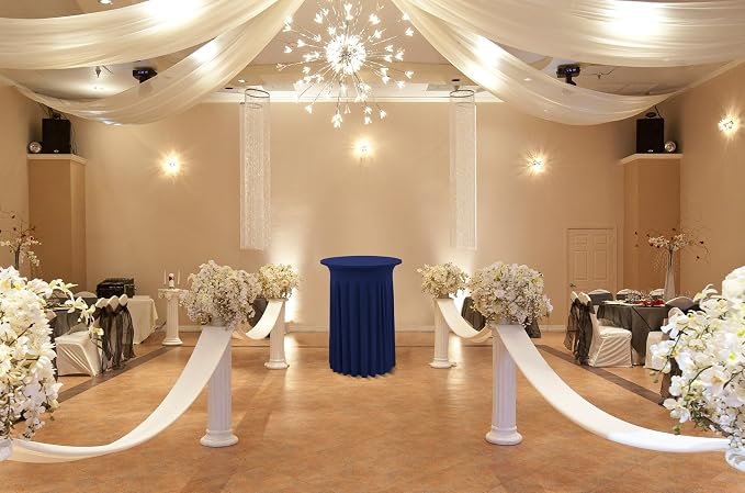 4 Pack Cocktail Stretch Table Skirt, Navy Blue, 32 x 43 inch - Image 7