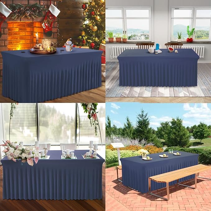 BDDC One-Piece Spandex Table Cloth Skirt for 6FT Rectangle Tables - Image 6