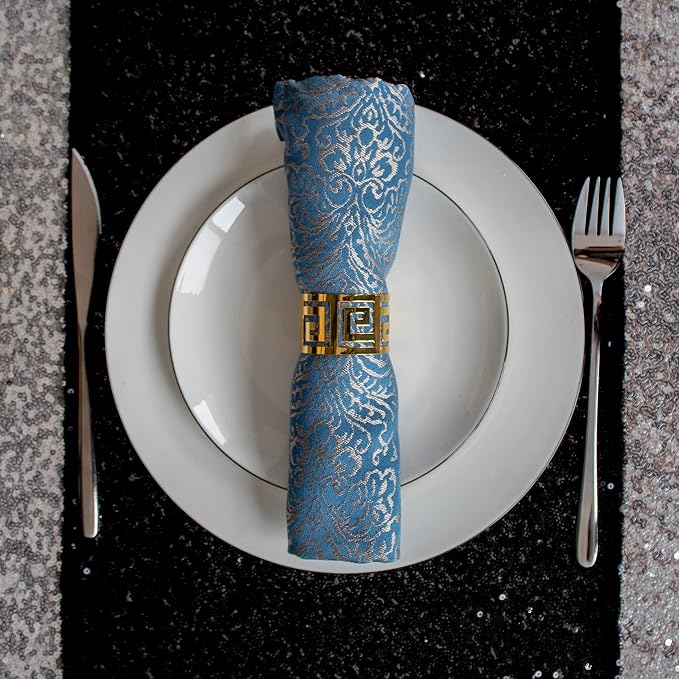 Black Sequin Table Runner 6 Pack, 12x108 Glitter Table Runners - Image 7