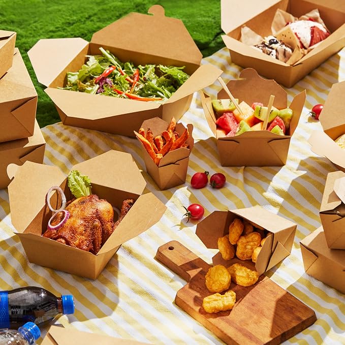 Kraft Paper To Go Boxes, Take Out Food Containers Greaseproof and Heavy Duty, Disposable To Go Containers for Restaurant, Catering and Party (75oz, 200pack) - Image 4
