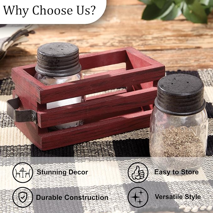 Park Designs Cozy Farmhouse Salt & Pepper with Caddy - Image 4