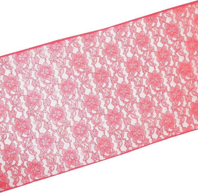 Zen Creative Designs 10 Pack Floral Lace Table Runner Sheer Lace Event Party Wedding Table Decor (12" by 72", Coral) - Image 2