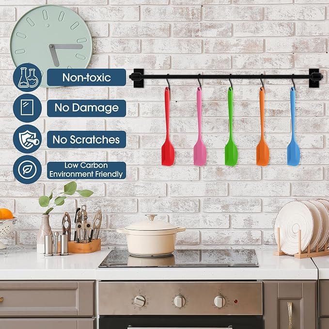 Irenare 65 Pcs Mini Silicone Spatulas Bulk 8.3 Inch Heat Resistant Scrapers Rubber Spatulas Seamless Design Non Stick Flexible for Kitchen Use Cooking Baking Mixing - Image 6