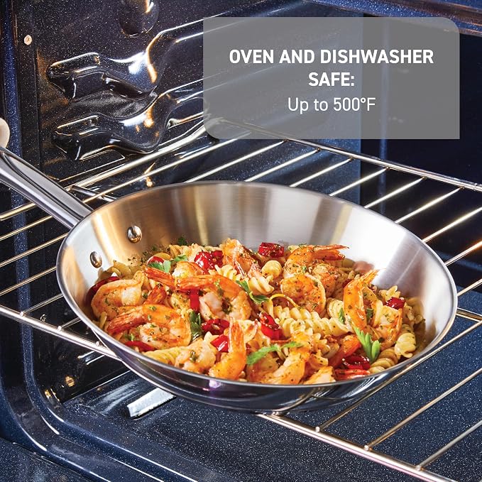 T-Fal Gourmet Stainless Steel 12.5 in Fry Pan, Induction Skillet, Oven Safe - Image 5