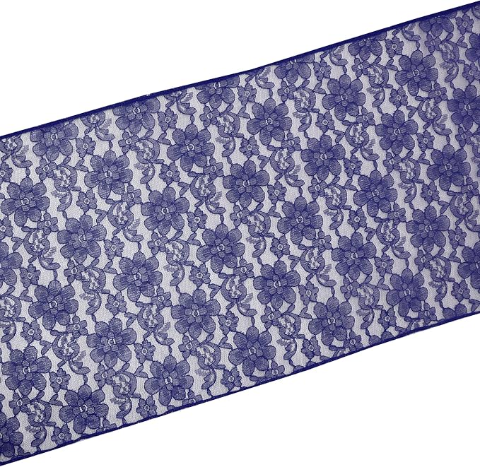 Zen Creative Designs 10 Pack Floral Lace Table Runner Sheer Lace Event Party Wedding Table Decor (12" by 120", Navy) - Image 2