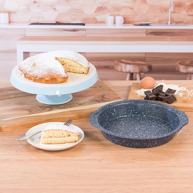 Russell Hobbs RH00995EU Nightfall Stone Cake Tin – Non-Stick Round Baking Tray with Handles, PFOA-Free Carbon Steel Bakeware, Easy Clean 10-Inch Cheesecake Pan, Straight Sided, Fixed Base, 26 cm, Blue - Image 11