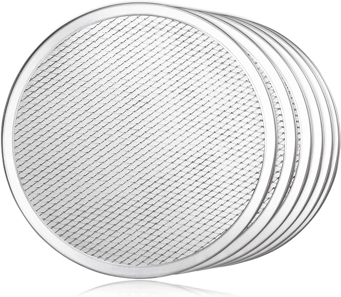 New Star Foodservice Restaurant-Grade Seamless Aluminum Pizza Baking Screen, 10 Inch, Pack of 6 - Image 10
