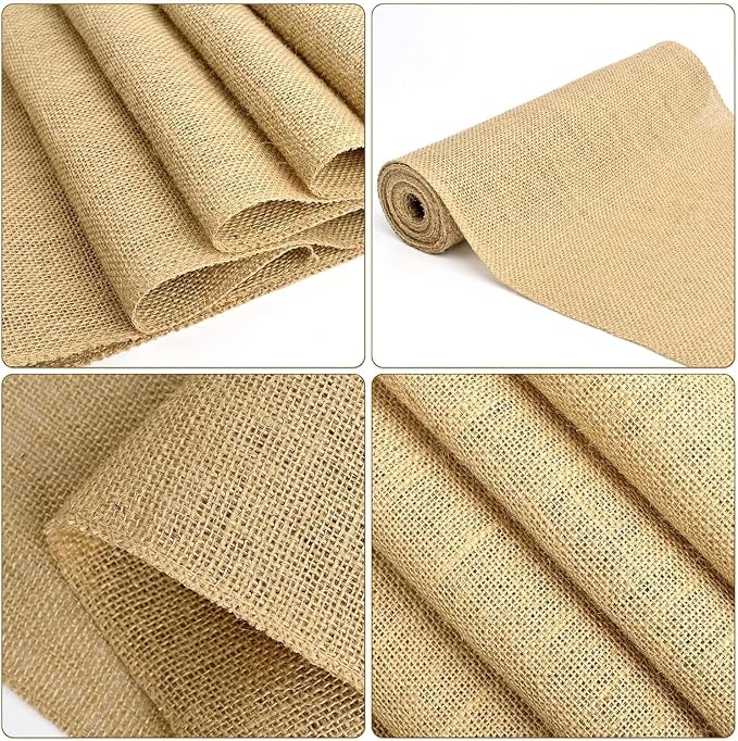 VDS Pack of 6, Natural Burlap Table Runner 12" x 108" - Rustic Boho Table Décor for Wedding, Party & Home - Jute Table Runner for Dining Table, Events, Holiday, Farmhouse & Country Style Decorations - Image 8