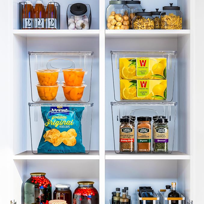 Sorbus 4-Pack Large Clear Plastic Storage Bins with Lids - Kitchen, Pantry, Fridge, and Cabinet Organizer - Image 7