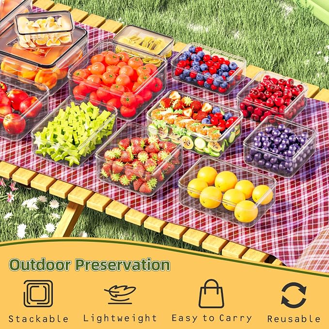 50 PCS Food Storage Containers with Lids Airtight (25 Lids & 25 Containers) | Reusable Plastic Leakproof Meal-Prep Container for Kitchen Storage Organization Microwave/Dishwasher Safe with Labels & Pen - Image 7