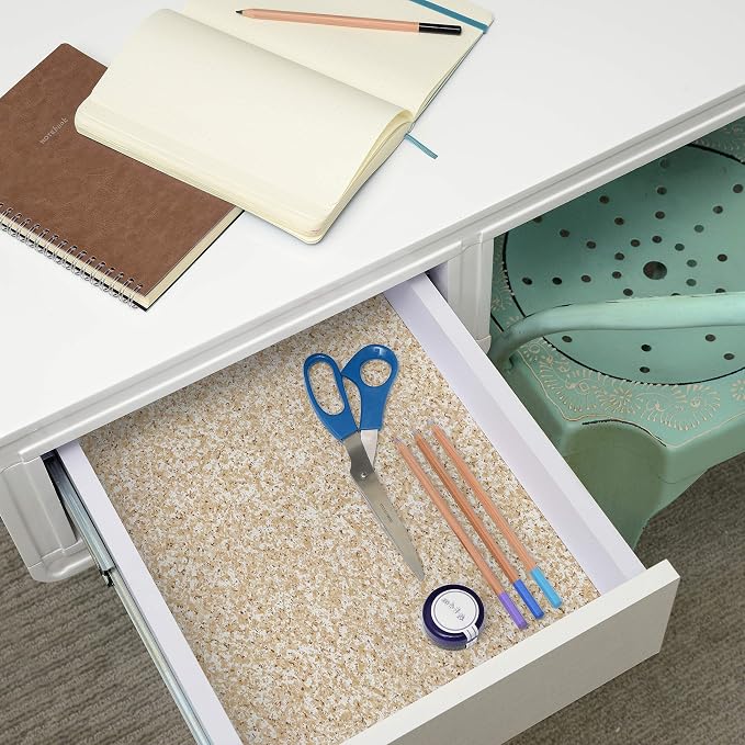 Con-Tact Brand Grip Prints Shelf Liner | Versatile, Durable Non-Adhesive Non-Slip Vinyl Drawer and Cabinet Liner in Beige Granite, 18" x 8', Pack of 4 Rolls - Image 7