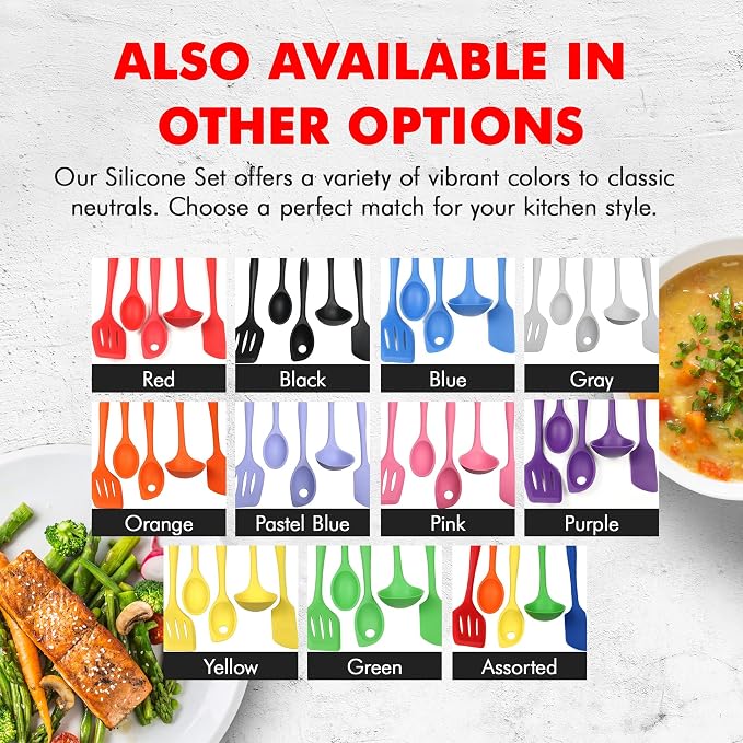 Chef Craft 5 Piece Red Premium Silicone Kitchen Tool Set (42071) - Image 7