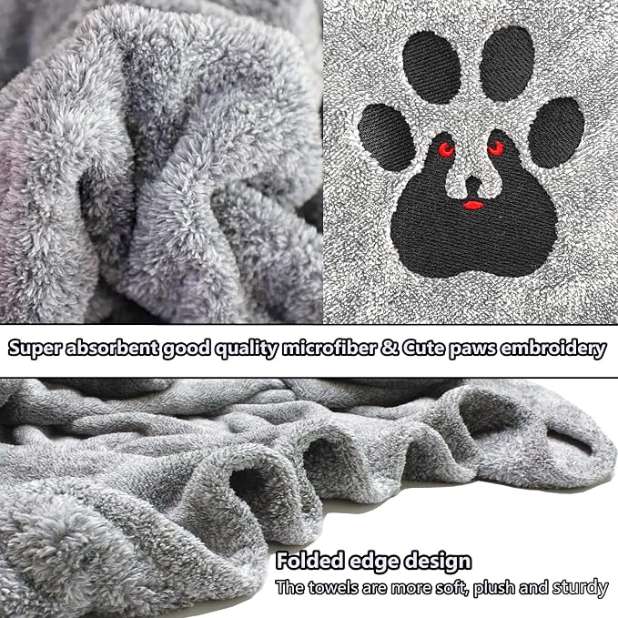 Dogvingpk Extra Large Dog Towels for Drying Dogs - Super Absorbent Soft Quick Dry Microfiber Pet Bath Towel for Large & Medium Dogs, 55 * 36 Inch Green - Image 9