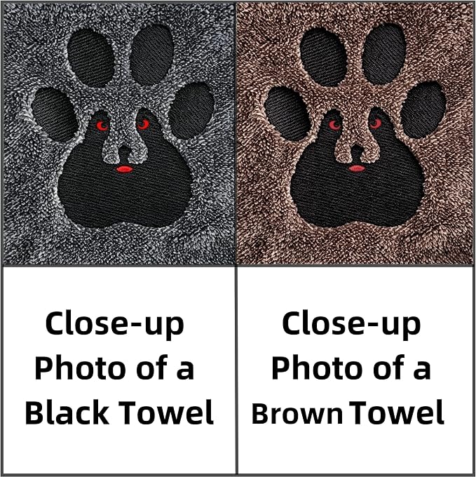 Dogvingpk Dog Towels for Drying Dogs 2 Pack - Super Absorbent Soft Quick Dry Microfiber Pet Bath Towel for Medium & Small Dogs, 36 * 28 Inch Black and Brown - Image 8