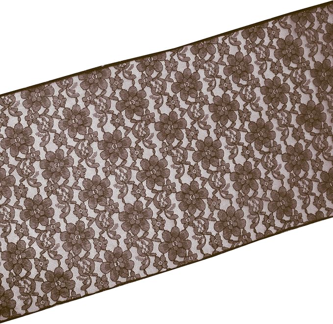 Zen Creative Designs 10 Pack Floral Lace Table Runner Sheer Lace Event Party Wedding Table Decor (12" by 60", Brown) - Image 2