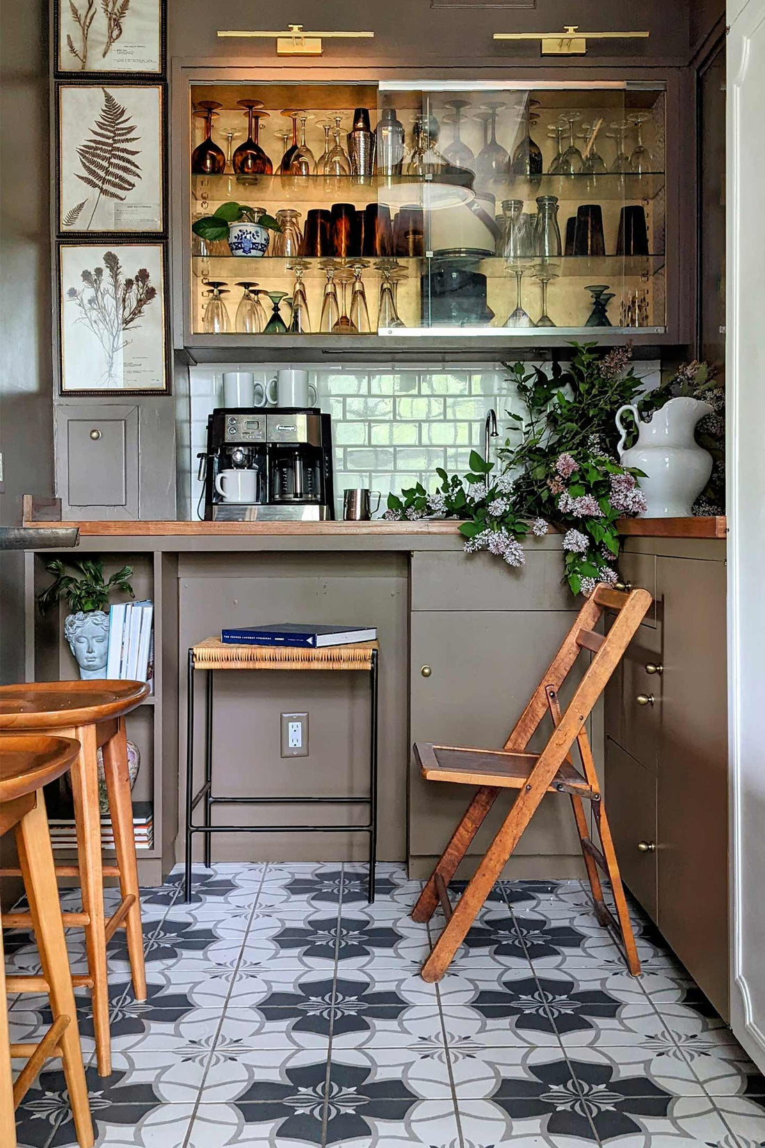 Cozy kitchen lifestyle scene with warm lighting, dirty chai latte, premium kitchenware and home cooking essentials - HomeBite Kitchen