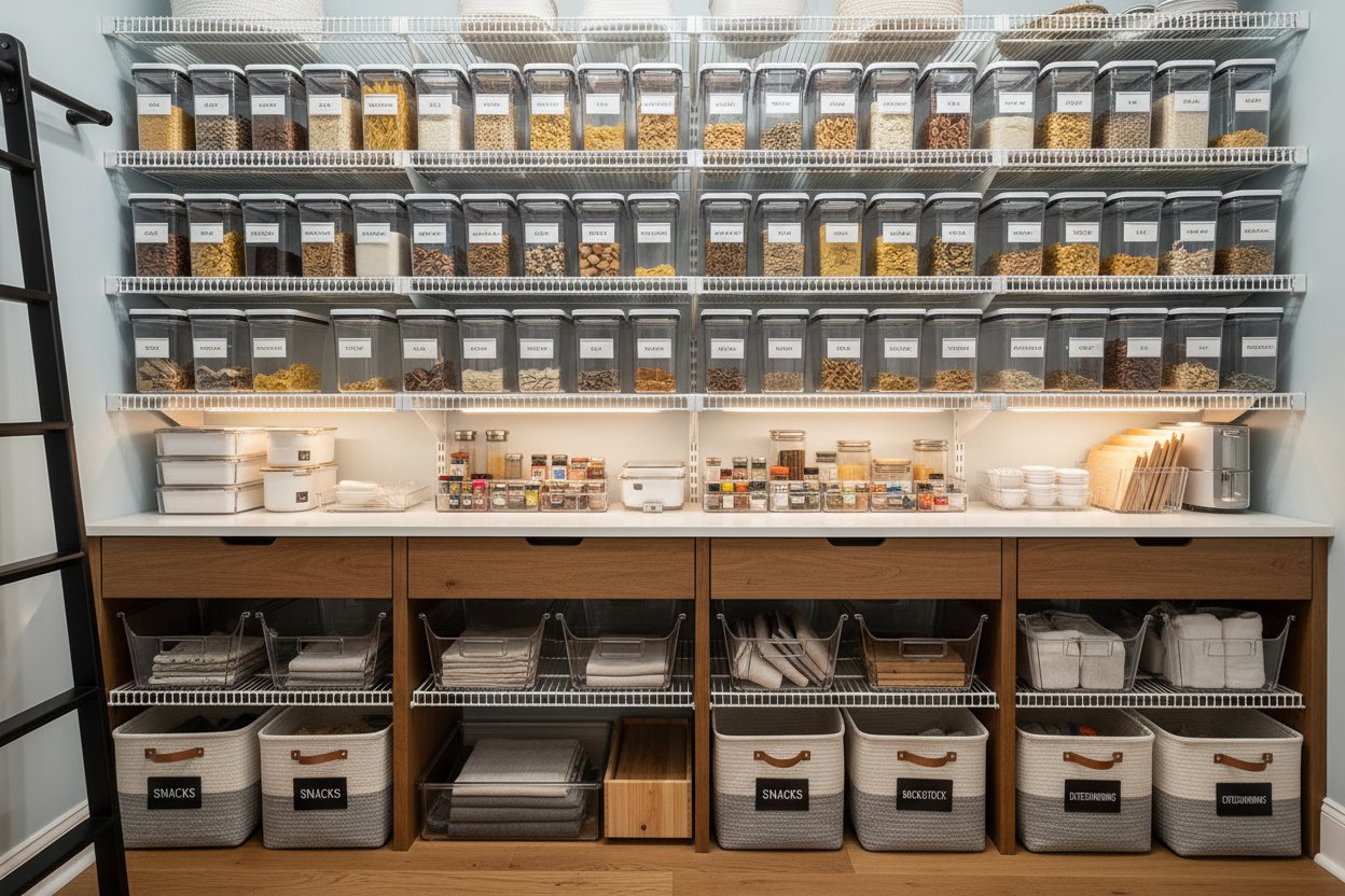 Kitchen and home storage organization solutions - containers, bins, racks, and space-saving organizers