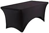 Iceberg iGear Stretch Fabric Table Cover, 6 ft, Black - Image 4
