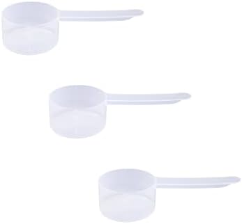 Plastic Measuring Scoop, (39 cc | 2.63 tbsp | 1.32 fl oz. | 39 mL) Long Handle Spoons for Powders, Granules, Coffee, Pet Food, Baking Supplies, Protein and Other Dry Goods, BPA Free (Set of 3) by TheScoopie