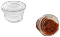 2500 Small Plastic Portion Cups, 0.75 oz Disposable Condiment Cups for Sauce, Dressings, Jello Shots, Food Samples, Lids Sold Separately - Image 2