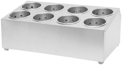 Commercial Utensil Holder, 8 Holes Flatware Cylinder Holder Stainless Steel Utensil Storage Caddy Drying Rack Countertop Silverware Organizer for Restaurants, Catering (8 Holes) - Image 5