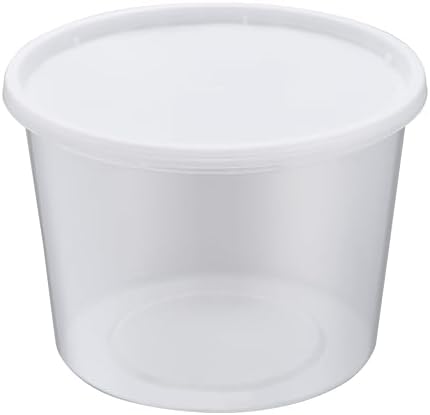 64oz [50 set] Heavy Duty Plastic Deli Container | BPA-Free Food Storage with Airtight Leak‑Proof Lids | Microwave, Freezer & Dishwasher Safe – Stackable, Bulk Reusable Soup & Meal Prep Tub by ProTakeOut