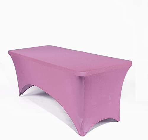 MDS® Pack of 20 Spandex Tablecloth 4FT Tight Fitted Stretch Table Cover – Washable Wrinkle-Free Reusable Elastic Patio Tablecloth for Wedding, Party, Banquet, Trade Show, Event Décor - Dusty Pink by MDS