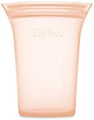 Zip Top Reusable Food Storage Bags | Small Cup [Peach] | Silicone Meal Prep Container | Microwave, Dishwasher and Freezer Safe | Made in the USA - Image 2