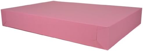 Southern Champion Tray 0898 Pink Paperboard Non-Window Lock-Corner Bakery Tray, 26 Length x 18-1/2 Width x 4 Height (Case of 50 Pieces) by SouthernChampionTray