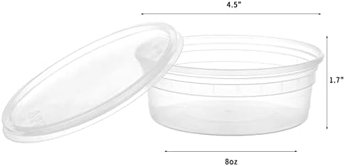 [240Set-8oz] Plastic Deli Food Storage Containers With Lids Disposable Clear Small Togo Jars Bowls For Soup, Meal Prep, Slime | BPA Free | Stackable | Leakproof | Microwave | Dishwasher | Freezer Safe - Image 2