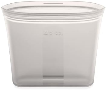 Zip Top Reusable Food Storage Bags | Sandwich Bag [Gray] | Silicone Meal Prep Container | Microwave, Dishwasher and Freezer Safe | Made in the USA by ZipTop