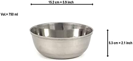 Tredoni 3 Prep & Condiment 6" / Serving Bowls (6 inch, 25 oz, 3 pcs) | Mirror Polished Fine Thickened Stainless Steel Medium Mixing Bowls for Salads, Ingredients, Sides, Snacks & Desserts - Image 2
