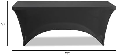 Iceberg iGear Stretch Fabric Table Cover, 6 ft, Black - Image 5