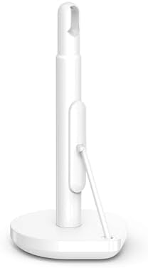 simplehuman Tension Arm Countertop Paper Towel Holder, Easy One-Handed Tear, Standing Weighted Base with Finger Loop, Heavy Duty, White Steel by Unknown