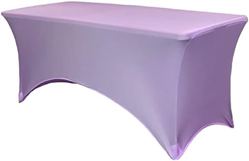 YOUR CHAIR COVERS Rectangular Spandex Table Covers 6ft Fitted Tablecloth Wedding Event Patio Decorations Elastic Fabric Stretch Tables Cover for 6 ft Folding Table (Lavender) by YourChairCovers