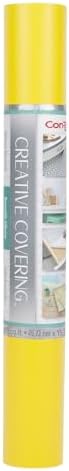 Con-Tact Brand Creative Covering, Self-Adhesive Shelf Liner, Multi-Purpose Vinyl Roll, Easy to Use and Apply, 18'' x 50', Yellow by Kittrich+%28Home%29