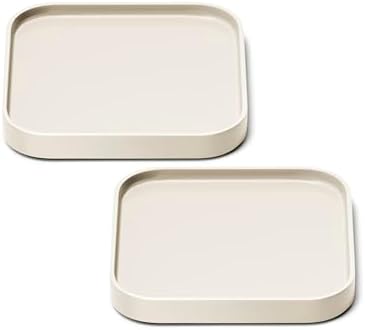 Caraway Spoon Rest Set of 2, Stackable Spoon Holder for Kitchen Counter | Drip Catching, Heat-Resistant Design, Non-Slip Base, Cream by Unknown