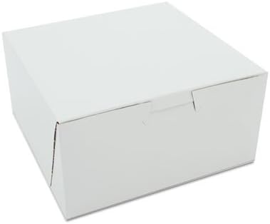 Southern Champion Tray 0905 Premium Clay Coated Kraft Paperboard White Non-Window Lock Corner Bakery Box, 6" Length x 6" Width x 3" Height (Case of 250) - Image 5