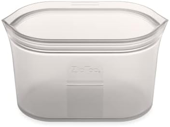 Zip Top Reusable Food Storage Bags | Medium Dish [Gray] | Silicone Meal Prep Container | Microwave, Dishwasher and Freezer Safe | Made in the USA by ZipTop