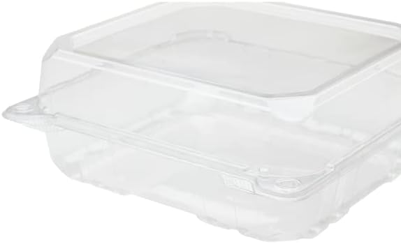 Karat Clamshell Take Out Food Containers [8"x8" - 250 ct] Durable, Stackable, Crack-Resistant To Go Boxes | Clear - Image 5