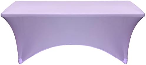 YOUR CHAIR COVERS Rectangular Spandex Table Covers 6ft Fitted Tablecloth Wedding Event Patio Decorations Elastic Fabric Stretch Tables Cover for 6 ft Folding Table (Lavender) - Image 3